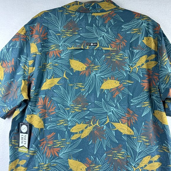 NWT Salty Crew Button Shirt Mens L Tech Woven Fishing Coastal Skate Beach Casual - Picture 9 of 11